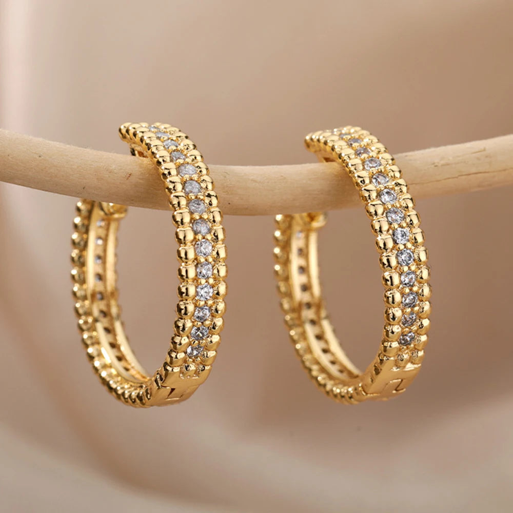 Golden Crystal Touch Earrings